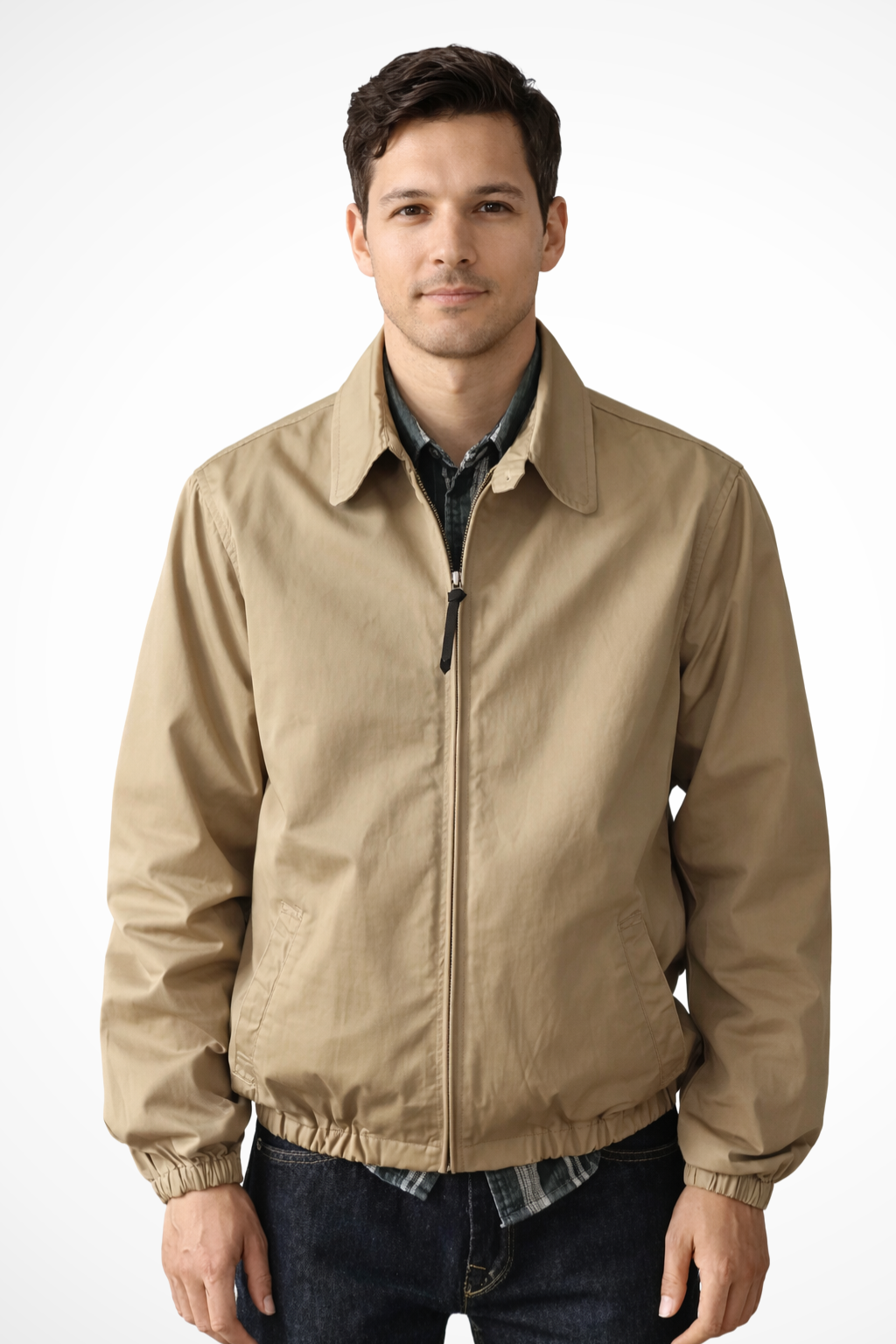 Jack | Men Zip Up Harrington Jacket with Elasticated Cuffs