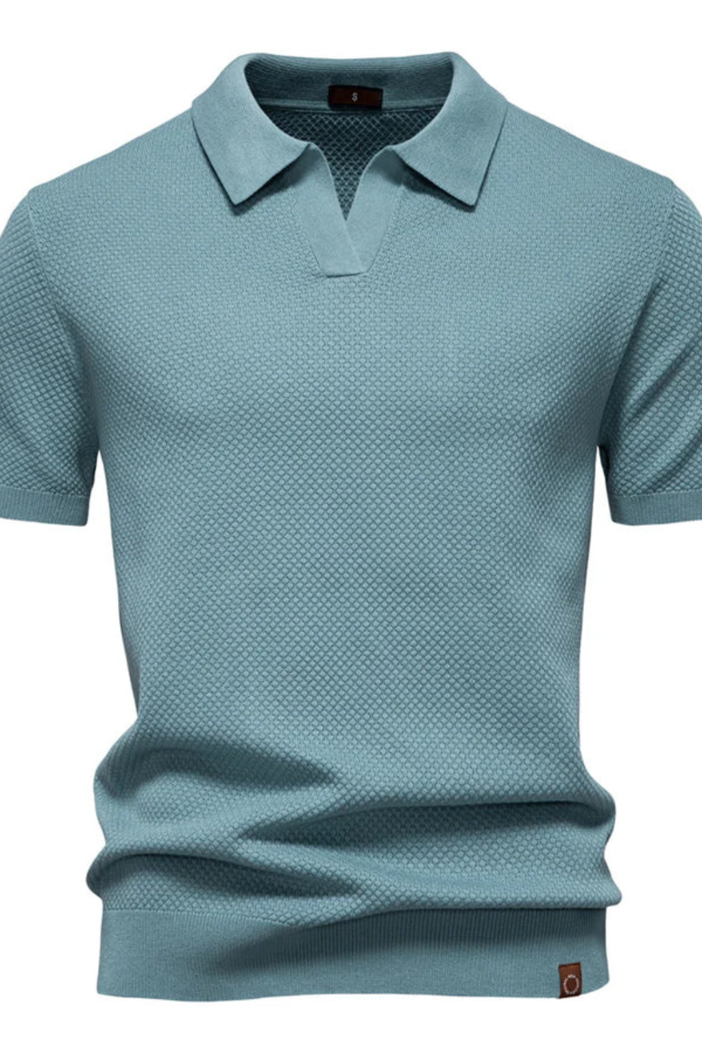 Alden | Men Textured Knit Short Sleeve Polo Shirt
