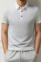 Elliot | Men Waffle Knit Short Sleeve Formal Polo Shirt