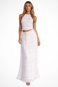 Cora | Women Ruched Halter Top and Maxi Skirt 2 Piece Set