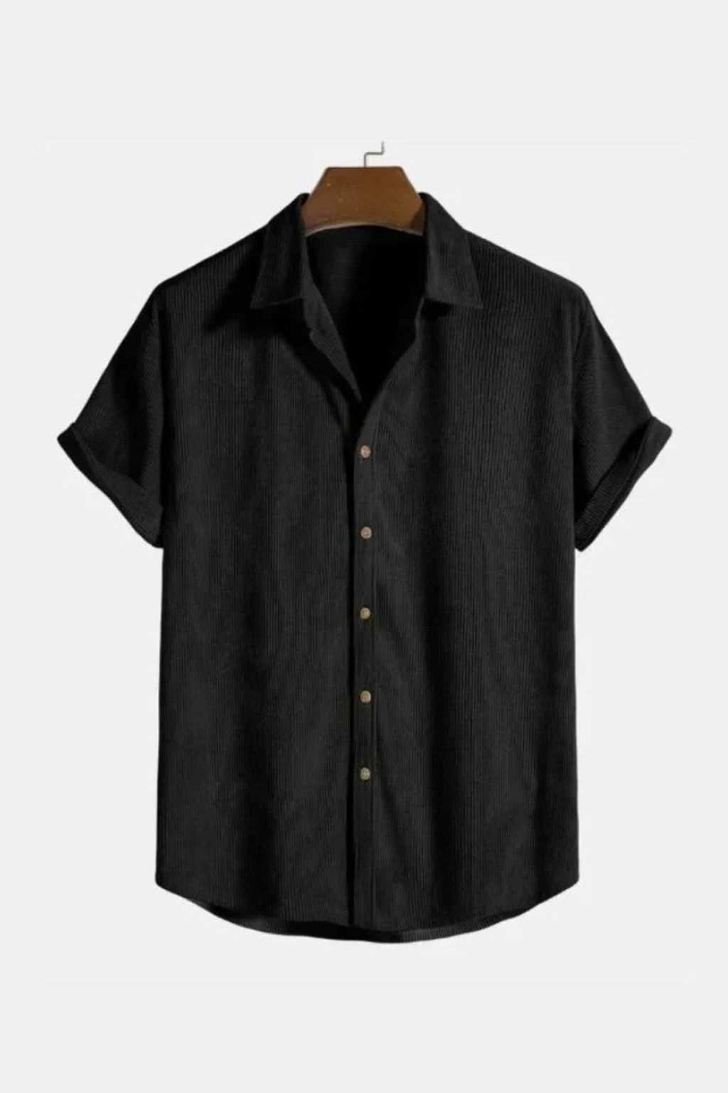 Bennett | Men Textured Short Sleeve Button Down Camp Collar Shirt