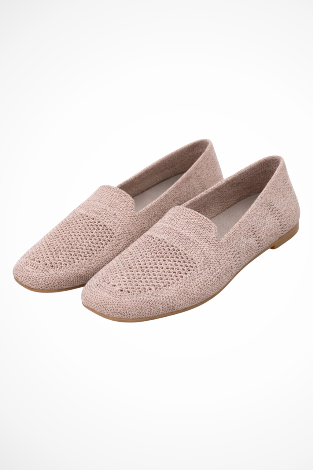 Laurentia | Women Square Toe Knit Mesh Slip On Ballet Flats