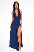 Kaelira | Women’s Halter Neck Maxi Dress with Side Slit