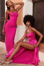 Lorenna | Women Satin Corset Wedding Guest Maxi Dress