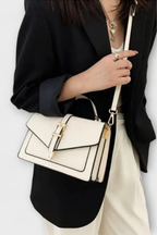Milo | Women Structured Flap Gold Buckle Detail Crossbody Bag