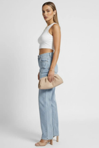 Everly | Women High Waist Wide Leg Denim Jeans with Seam Detail