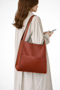 Neva | Women Structured Front Pocket Textured Tote Shoulder Bag