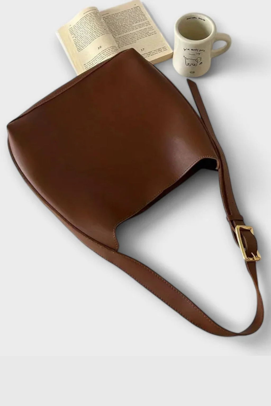 Lorne | Women Slouchy Gold Buckle Strap Shoulder Bag