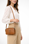 Pella | Women Compact Double Zip Crossbody Shoulder Bag