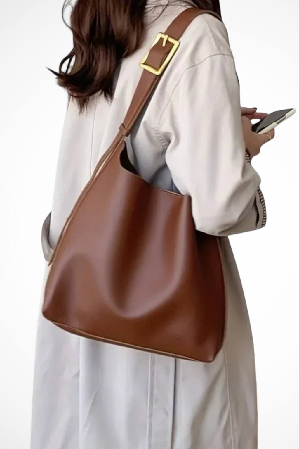 Lorne | Women Slouchy Gold Buckle Strap Shoulder Bag