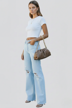 Sutton | Women High Waist Distressed Wide Leg Jeans