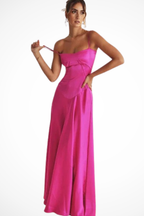 Lorenna | Women Satin Corset Wedding Guest Maxi Dress