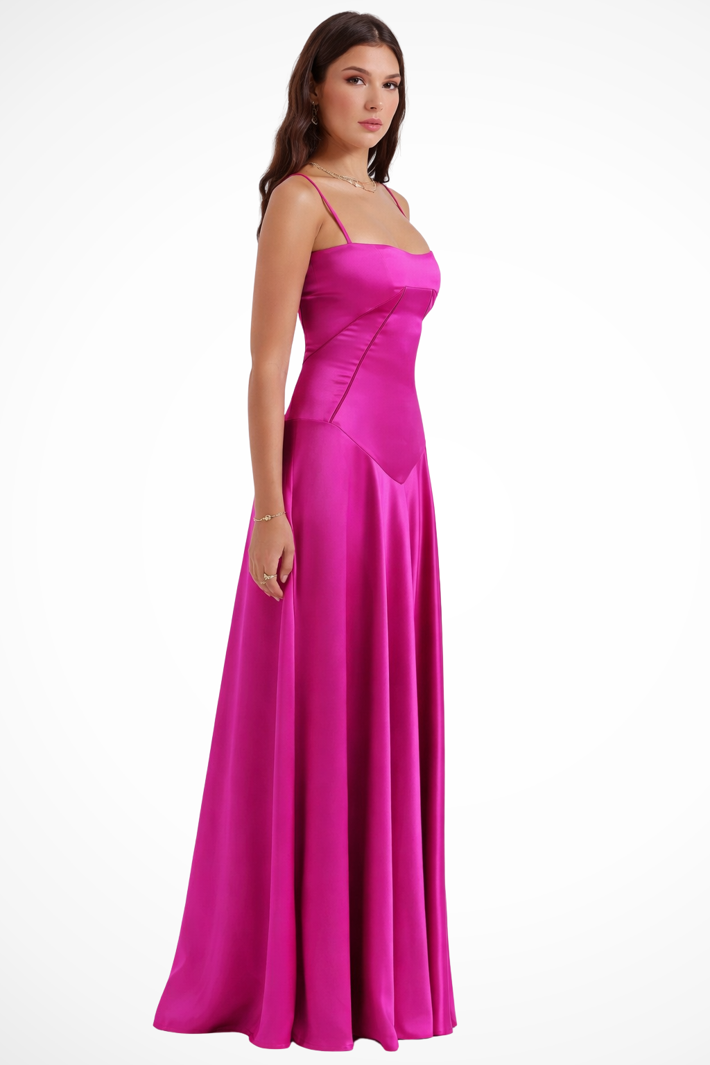 Lorenna | Women Satin Corset Wedding Guest Maxi Dress