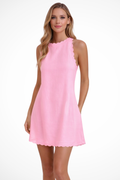 Tindall | Women Sleeveless Scallop Hem Summer Mini Dress