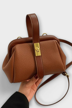 Joanna | Women Structured Mini Top Handle Crossbody Bag with Gold Clasp