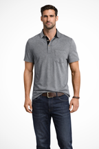 Joey | Men Contrast Collar Short Sleeve Polo Shirt with Pocket