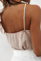 Maria | Women Sleeveless Ruffle V Neck Summer Top