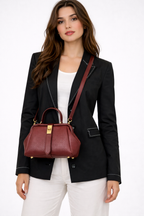 Joanna | Women Structured Mini Top Handle Crossbody Bag with Gold Clasp