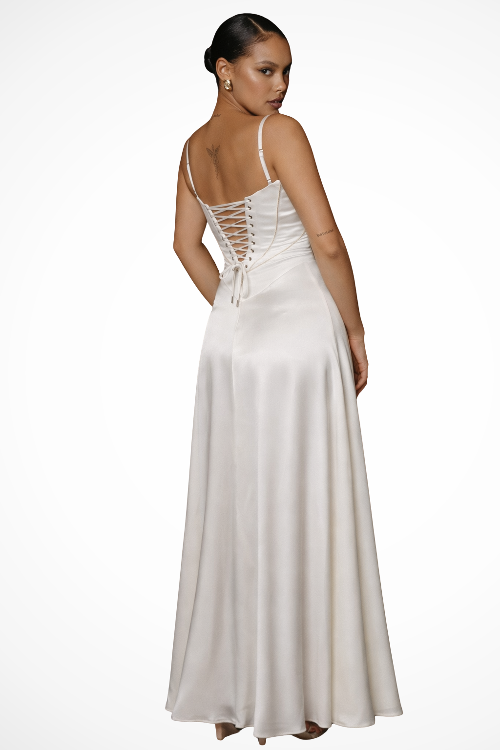Lorenna | Women Satin Corset Wedding Guest Maxi Dress
