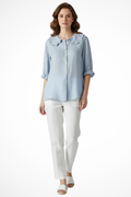 Harriet | Women Ruffle Collar Button Down Blouse with Frill Sleeves