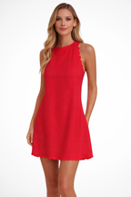 Tindall | Women Sleeveless Scallop Hem Summer Mini Dress