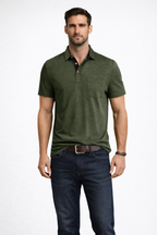 Joey | Men Contrast Collar Short Sleeve Polo Shirt with Pocket