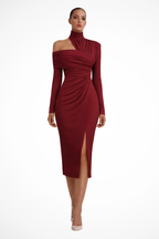 Delphina | Women Asymmetric One Shoulder Wedding Guest Midi Dress