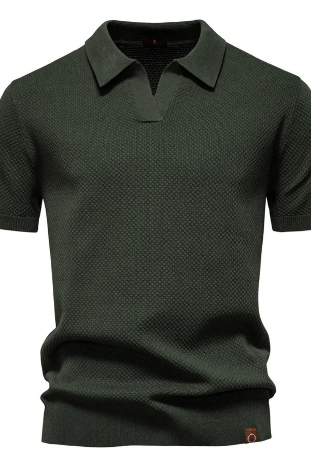 Alden | Men Textured Knit Short Sleeve Polo Shirt