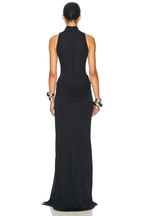 Cosima | Women High Neck Sleeveless Wedding Guest Maxi Dress with Side Split
