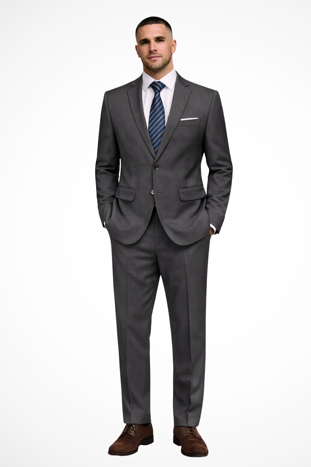 Langford | Men Fitted Two Piece Wedding Guest Suit with Notch Lapel