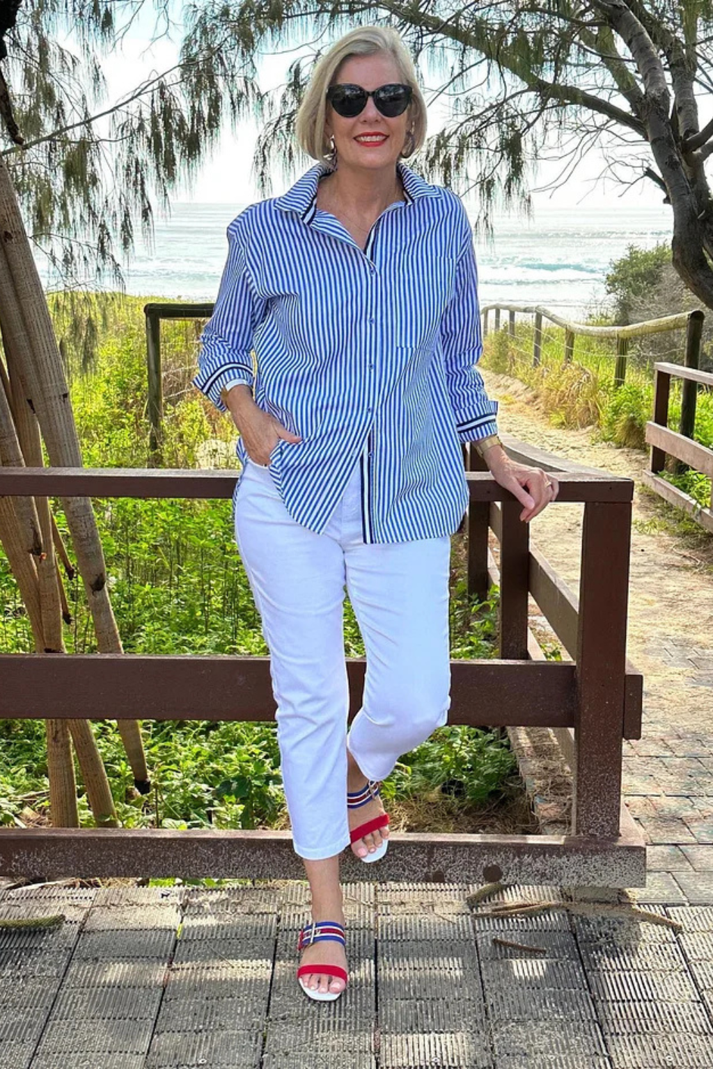 Margot | Women Striped Oversized Long Sleeve Shirt