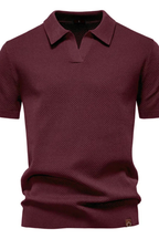 Alden | Men Textured Knit Short Sleeve Polo Shirt