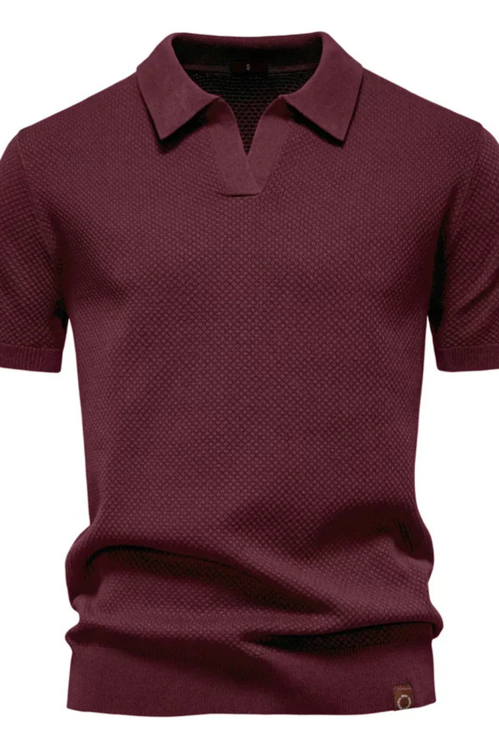 Alden | Men Textured Knit Short Sleeve Polo Shirt