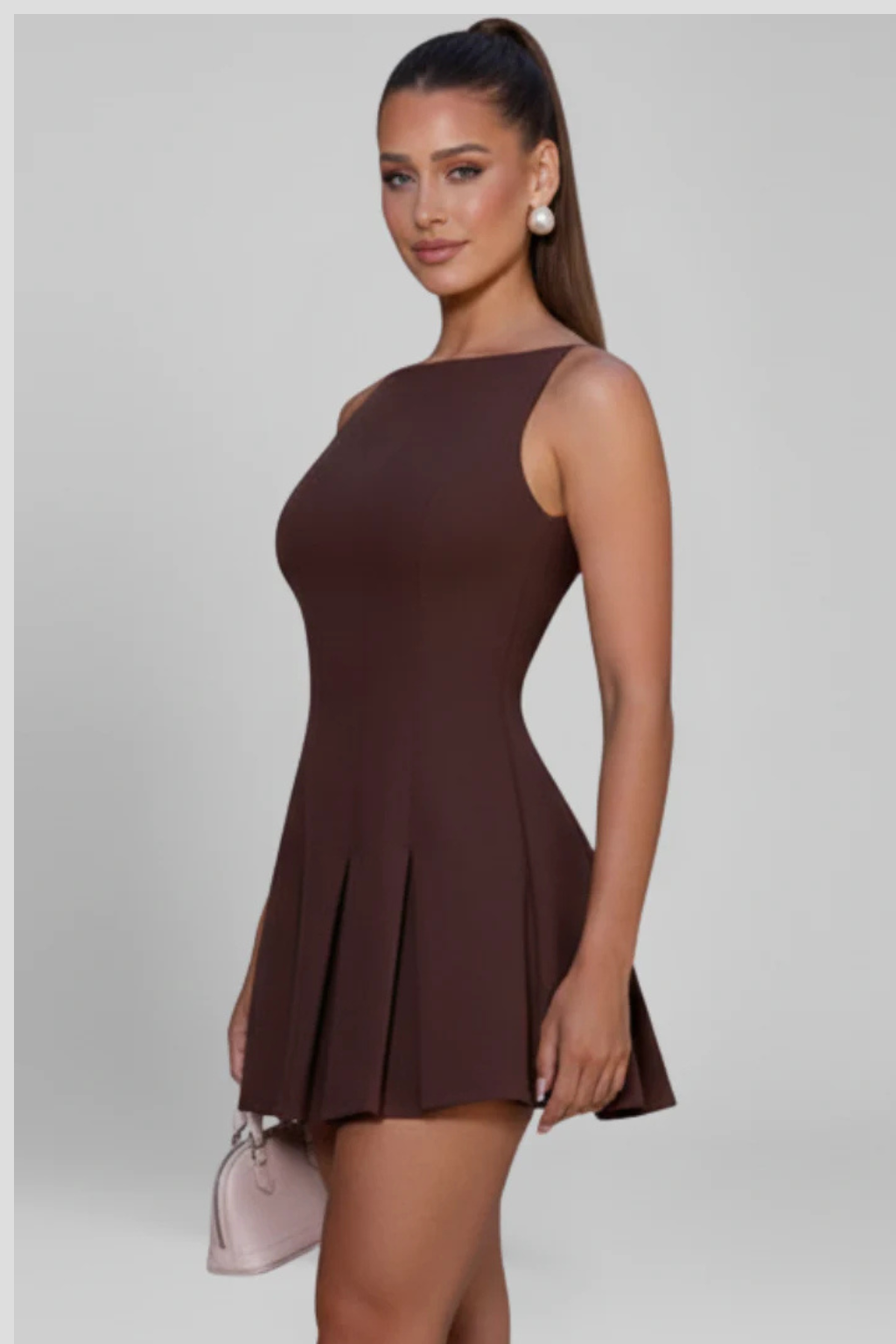 Tabitha | Women Sleeveless Pleated Skirt Mini Wedding Guest Dress