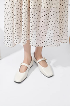 Georgiana | Women Square Toe Buckle Strap Mary Jane Ballet Flats