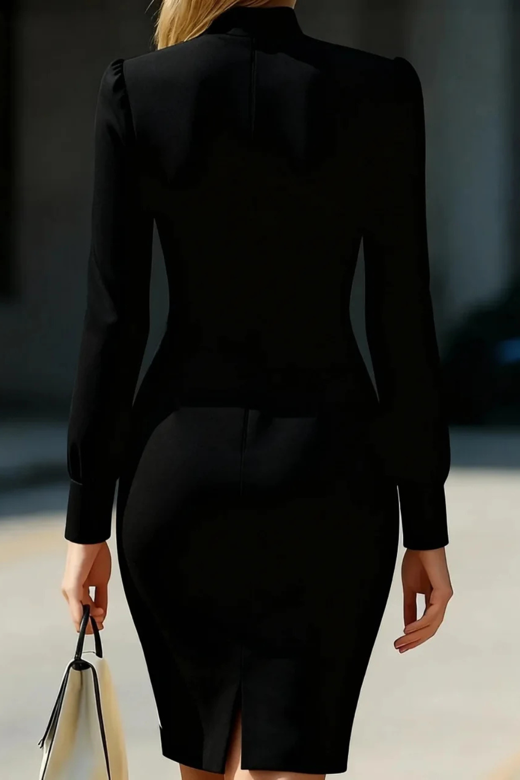 Rowena | Women High Neck Long Sleeve Wedding Guest Midi Dress