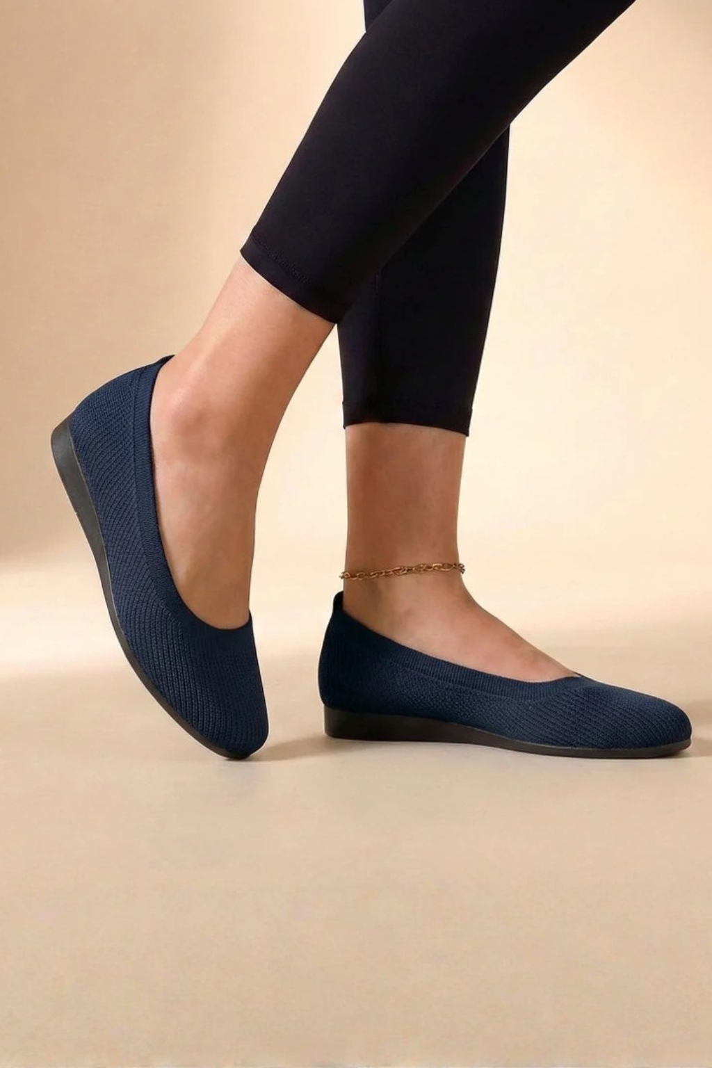 Dorothea | Women Knit Round Toe Slip On Ballet Flats