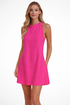 Tindall | Women Sleeveless Scallop Hem Summer Mini Dress