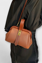 Joanna | Women Structured Mini Top Handle Crossbody Bag with Gold Clasp