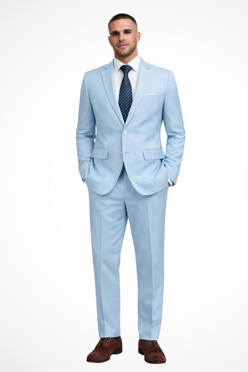 Langford | Men Fitted Two Piece Wedding Guest Suit with Notch Lapel
