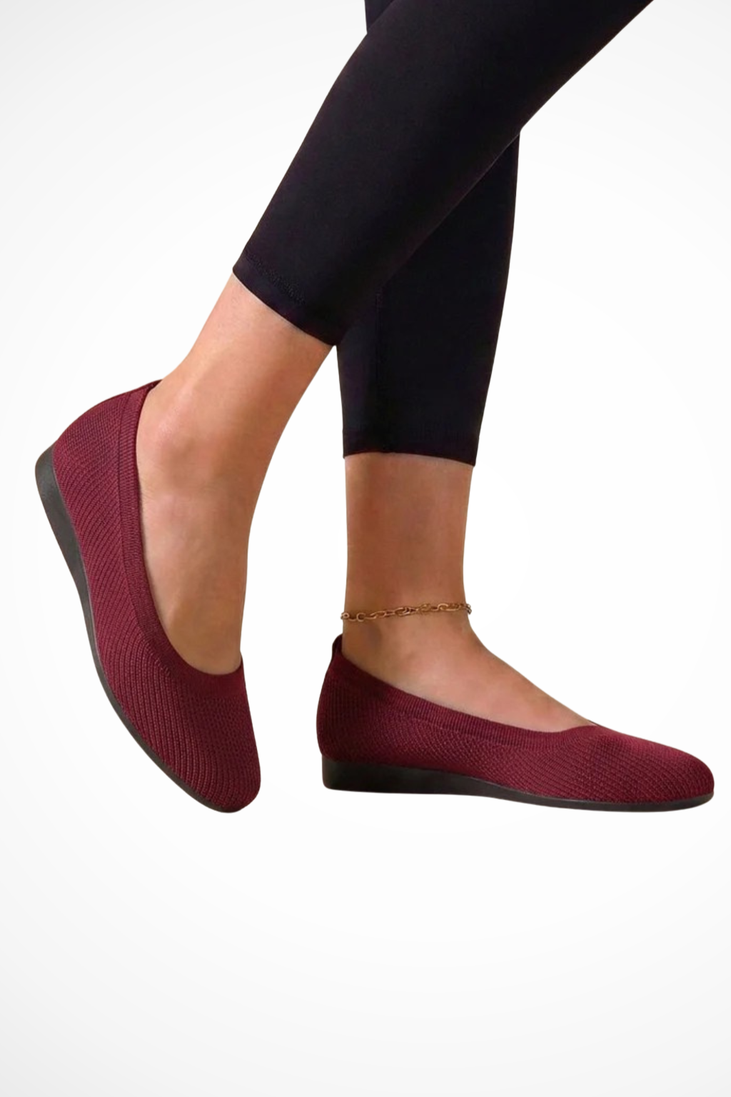 Dorothea | Women Knit Round Toe Slip On Ballet Flats