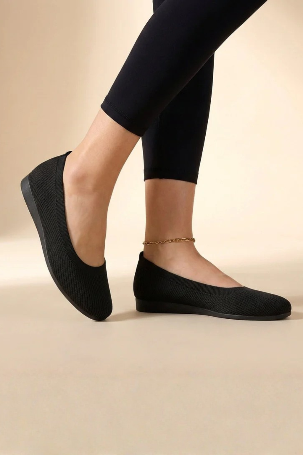 Dorothea | Women Knit Round Toe Slip On Ballet Flats