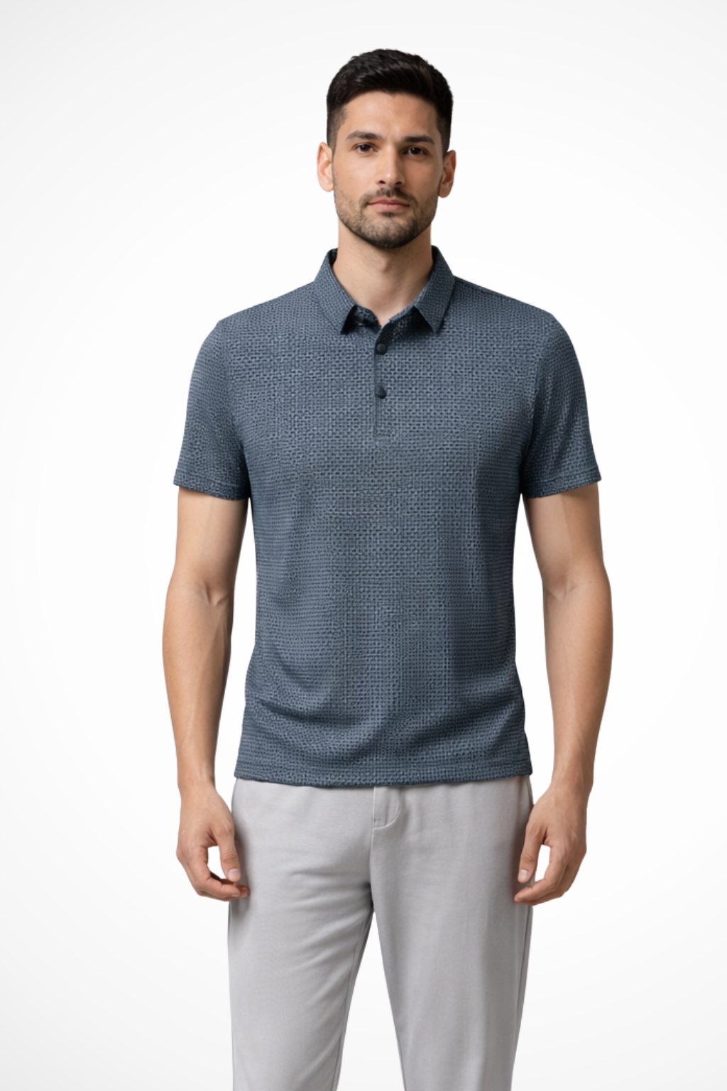 Elliot | Men Waffle Knit Short Sleeve Formal Polo Shirt
