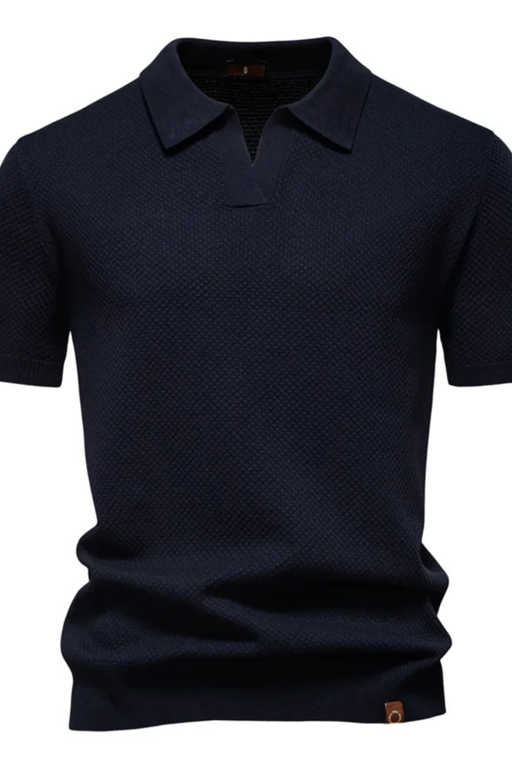 Alden | Men Textured Knit Short Sleeve Polo Shirt