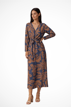Aria | Women Wedding Guest Tie Waist Maxi Dress with Long Sleeves