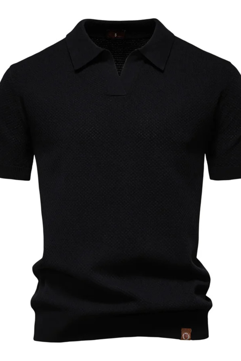 Alden | Men Textured Knit Short Sleeve Polo Shirt
