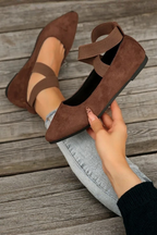 Emmeline | Women Pointed Toe Ankle Strap Ballet Flats