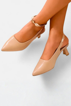Octavia | Women Pointed Toe Slingback Kitten Heels