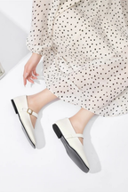 Georgiana | Women Square Toe Buckle Strap Mary Jane Ballet Flats