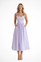 Aurevia | Women Ascot Style A Line Wedding Guest Midi Dress